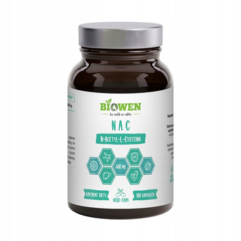 Biowen NAC N-Acetylo-L-Cysteina 600mg Suplement Diety Detoks 100 Kapsułek