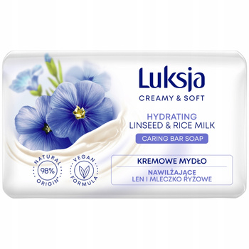 Luksja Creamy Soft Kremowe Mydło w Kostce Do Rąk Nawilżające Len 90g