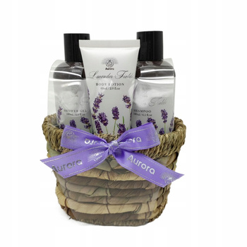 Aurora Zestaw Prezentowy 3 Kosmetyków w Wiklinowym Koszyku Lawenda