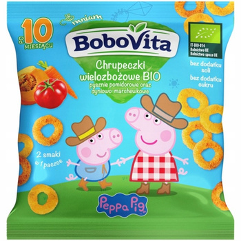 Bobovita Kids Chrupki Wielozbożowe Dla Dzieci Pomidor Dynia z Marchewką 20g