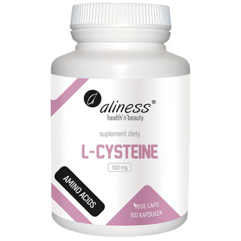 Aliness L-Cysteine 500 mg Suplement Diety Naturalny Aminokwas 100 Tabletek