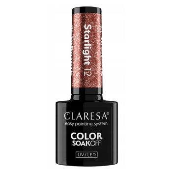 Claresa Lakier Hybrydowy Do Paznokci Różowe Złoto Drobinki Starlight 12 5g