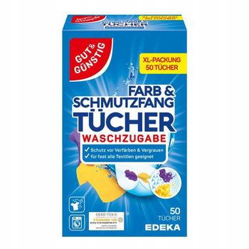G&G Chusteczki Wyłapujące Kolor Do Prania Chronią Kolorowe Tkaniny 50 Sztuk
