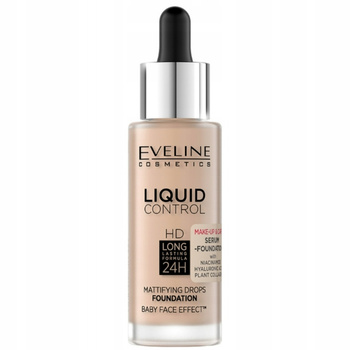 Eveline Podkład HD Liquid Control Matujący Niacynamid 050 Golden Beige 32ml