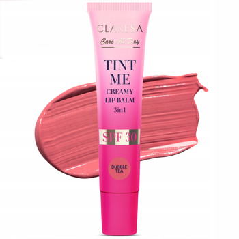 Claresa Tint Me 3w1 Koloryzujący Balsam Do Ust Ochrona SPF30 Bubbletea 12ml