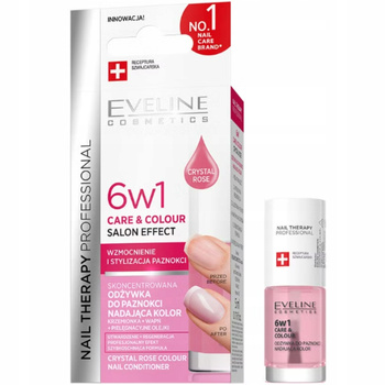 Eveline Nail Therapy 6w1 Wzmacniająca Odżywka Do Paznokci Crystal Rose 5ml