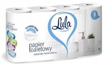 Lula Papier Toaletowy Trójwarstwowy Bardzo Chłonny 8 Rolek
