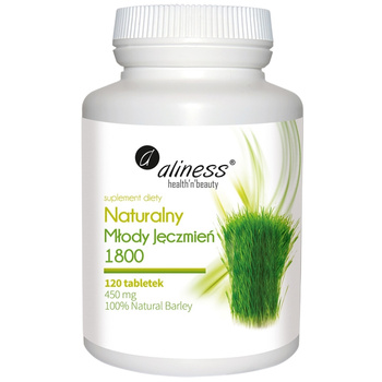Aliness Naturalny Młody Jęczmień 1800 450mg Suplement Diety 120 Tabletek