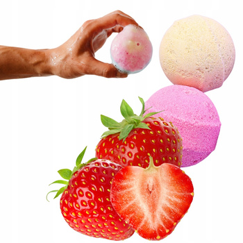 Kąpielove Musująca Kula Do Kąpieli Wanny o Owocowym Zapachu Truskawka 50g