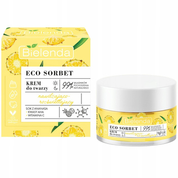 Bielenda Eco Sorbet Ananas Nawilżający Rozświetlający Krem Do Twarzy 50ml