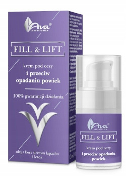 AVA Fill & Lift Krem Pod Oczy i Przeciw Opadaniu Powiek Wokół Oczu 15ml