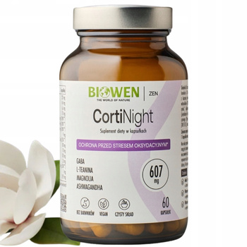 Biowen CortiNight Suplement Ochrona Przed Stresem Ashwagandha GABA 60 Kaps