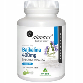 Aliness Bajkalina 85% 400mg Tarczyca Bajkalska Suplement Diety 100 Kapsułek
