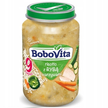 Bobovita Obiadek Słoiczek Risotto z Rybą i Warzywami Cukinią Papryką 190g