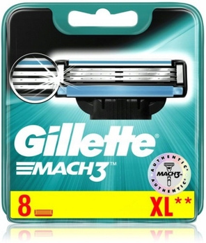 Gillette Mach3 Ostrza Wkłady Oryginalne Wymiene Do Maszynki 8 Sztuk