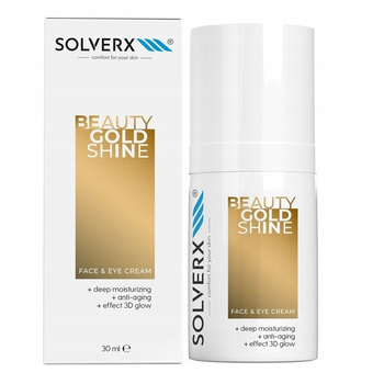 Solverx Beauty Gold Shine Krem Do Twarzy Pod Oczy Złoty Rozświetlający 30ml