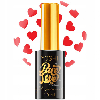 Yoshi Pure Love Top Do Paznokci z Drobinkami Bezbarwny Czerwone Serca 10ml
