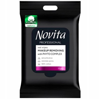 Novita Nawilżane Chusteczki Do Demakijażu i Oczyszczania Twarzy 15 szt
