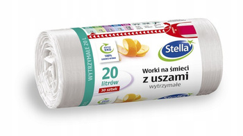 Stella Worki Na Śmieci z Uszami Białe 20l 30 sztuk