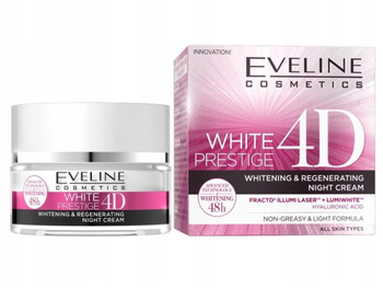 Eveline White Prestige 4D Krem Wybielający i Regenerujący Na Noc 50ml