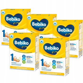 Bebiko Nutriflor Expert 1 Mleko Modyfikowane Początkowe Dla Niemowląt 600g x 5 Kartonów