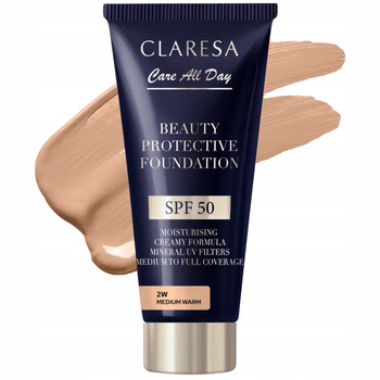 Claresa Care All Day Nawilżający Podkład Do Twarzy SPF50 2W Medium Warm