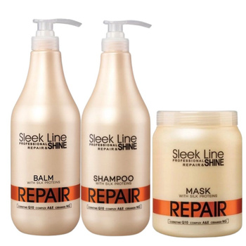 Stapiz Sleek Line Repair  Zestaw Szampon Odżywka Maska 3x1000ml