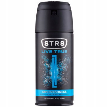 STR8 Live True Dezodorant Męski Body Spray 48h Ochrony Nuty Wodne 150ml