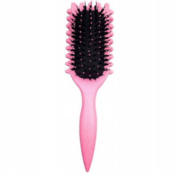 Intervion Curly Brush Szczotka Do Włosów Kręconych Definiująca Loki Różowa