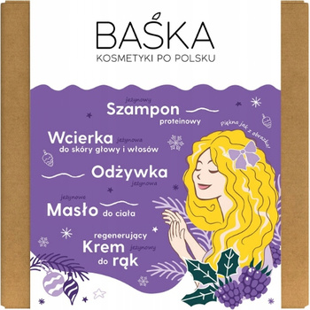 BAŚKA Zestaw Prezentowy Świąteczny 5 Kosmetyków Włosy Ciało Dłonie Jeżyna
