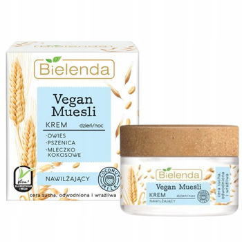 Bielenda Vegan Muesli Nawilżający Krem Do Twarzy z Mleczkiem Kokosowym 50ml