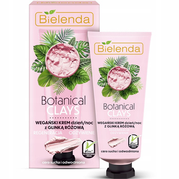 Bielenda Botanical Clays Krem Na Dzień Noc z Glinką Różową Cera Sucha 50ml