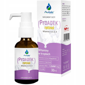 Aliness Avitale ProADEK Retinol Oliwa z Oliwek Suplement Diety 600 Porcji