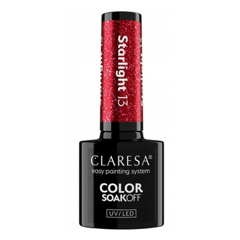 Claresa Lakier Hybrydowy Do Paznokci Czerwony z Drobinkami Starlight 13 5g
