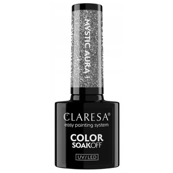 Claresa Lakier Hybrydowy Do Paznokci Srebrny z Drobinkami Mystic Aura 1 5g