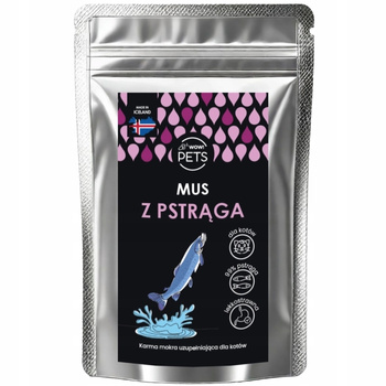Wow Pets Lekkostrawna Mokra Karma Dla Kota Uniwersalna Mus z Pstrąga 100g
