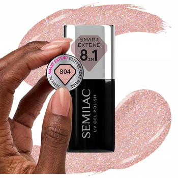 Semilac Smart Extend 8w1 Lakier Hybrydowy Baza Top 804 Glitter Soft Beige
