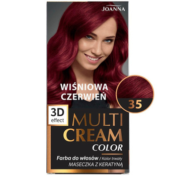 Joanna Multi Cream Color 3D Trwała Farba Do Włosów 35 Wiśniowa Czerwień