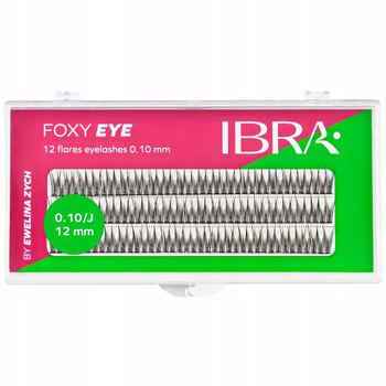 Ibra Foxy Eye Sztuczne Rzęsy Kępki Czarne Skręt J 12mm Zestaw 120 Kępek
