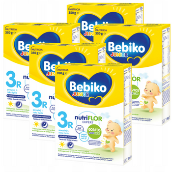 Bebiko Junior Nutriflor Expert 3R z Kleikiem Ryżowym Dla Dzieci 600g x 5