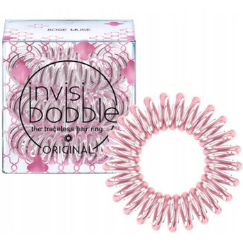 Invisibobble Gumki Do Włosów Sprężynki Transparentne Róż Rose Muse 3 sztuki
