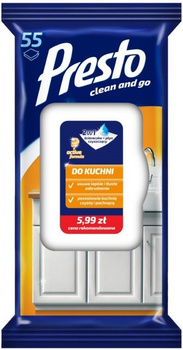 Presto Nawilżane Ściereczki Do Kuchni 55 Sztuk