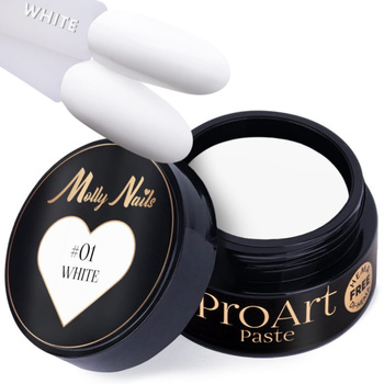 Molly Lac ProArt Paste Biała Pasta Żel Do Paznokci Zdobień 01 White 5g