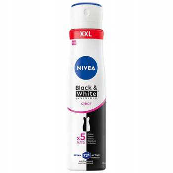 Nivea Black White Invisible Clear 72H Antyperspirant Damski w Sprayu 250ml