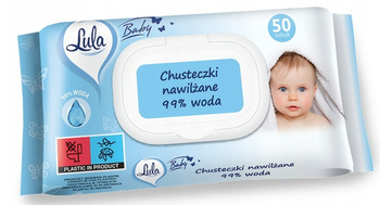 Lula Baby Chusteczki Nawilżane 99 % Wody Pop Up Click Top 50 Sztuk