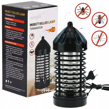 CoolStaff Lampa Owadob贸jcza Pu艂apka na Muchy Komary 膯my Emituje 艢wiat艂o UV Do 15m2