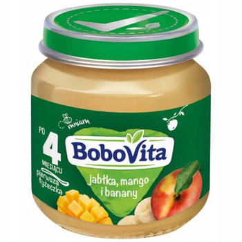 Bobovita Owocowy Deserek Dla Dzieci Po 4 Miesiącu Jabłka Mango Banany 125g