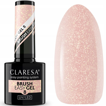 Claresa Easy Brush Gel Żel Do Paznokci w Pędzelku 8 Średni Beż z Drobinkami