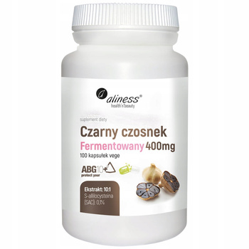 Aliness Czarny Czosnek Fermentowany ABG10 400mg Suplement Diety 100 Kaps
