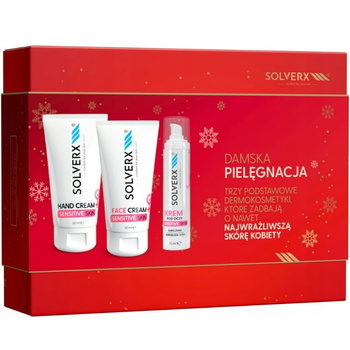 SOLVERX SENSITIVE SKIN Zestaw Prezentowy 3 Kosmetyków Krem Twarz Dłonie